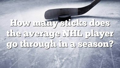 How many sticks does the average NHL player go through in a season?