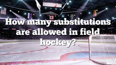 How many substitutions are allowed in field hockey?