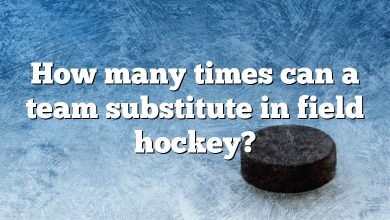 How many times can a team substitute in field hockey?