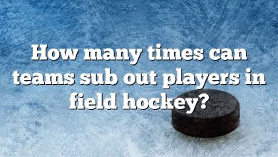 How many times can teams sub out players in field hockey?