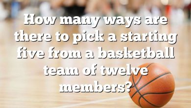 How many ways are there to pick a starting five from a basketball team of twelve members?