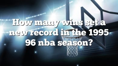 How many wins set a new record in the 1995 96 nba season?