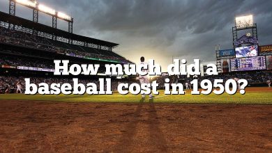 How much did a baseball cost in 1950?