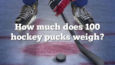 How much does 100 hockey pucks weigh?