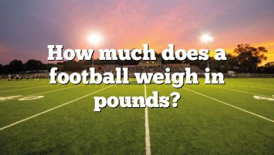 How much does a football weigh in pounds?