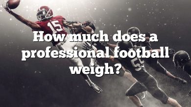 How much does a professional football weigh?