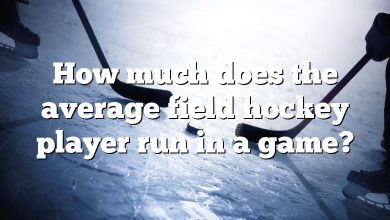 How much does the average field hockey player run in a game?