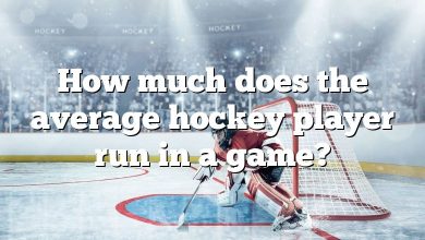 How much does the average hockey player run in a game?