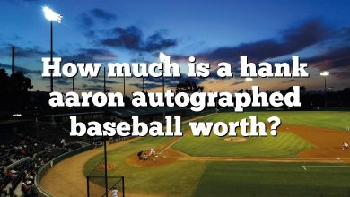 How much is a hank aaron autographed baseball worth?