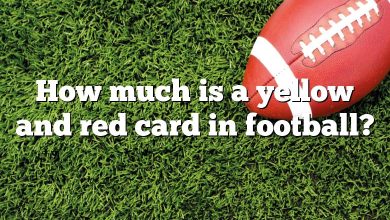How much is a yellow and red card in football?