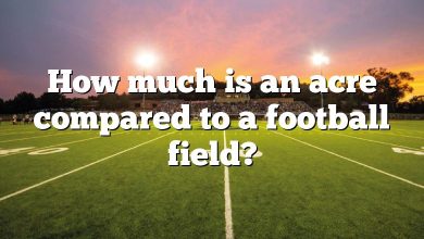 How much is an acre compared to a football field?