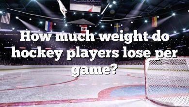 How much weight do hockey players lose per game?