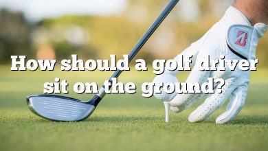 How should a golf driver sit on the ground?