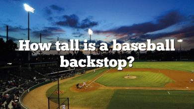 How tall is a baseball backstop?