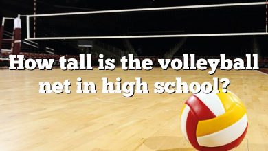 How tall is the volleyball net in high school?