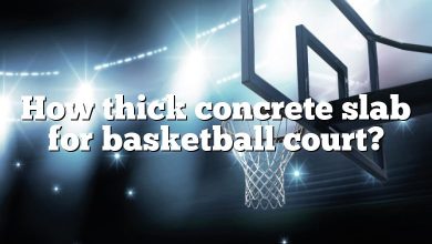 How thick concrete slab for basketball court?