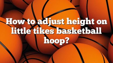How to adjust height on little tikes basketball hoop?