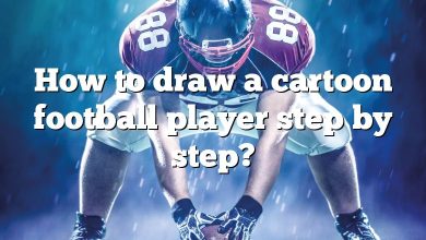 How to draw a cartoon football player step by step?