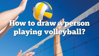 How to draw a person playing volleyball?