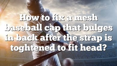 How to fix a mesh baseball cap that bulges in back after the strap is toghtened to fit head?