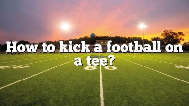 How to kick a football on a tee?