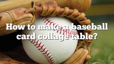 How to make a baseball card collage table?