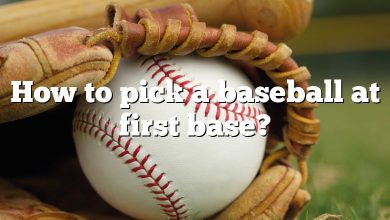 How to pick a baseball at first base?