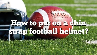 How to put on a chin strap football helmet?