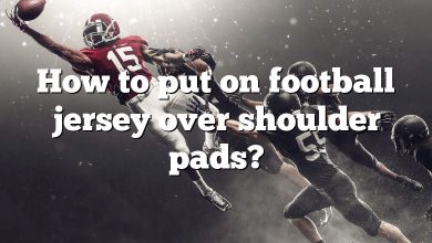 How to put on football jersey over shoulder pads?