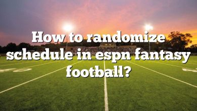 How to randomize schedule in espn fantasy football?