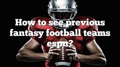 How to see previous fantasy football teams espn?