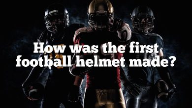 How was the first football helmet made?