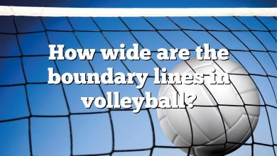 How wide are the boundary lines in volleyball?