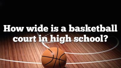 How wide is a basketball court in high school?