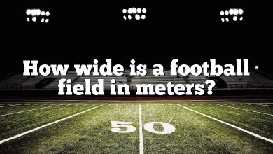 How wide is a football field in meters?