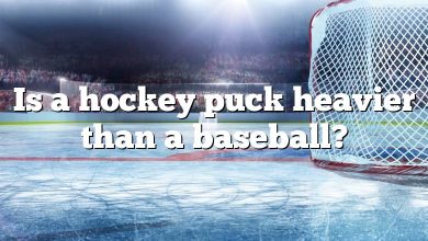 Is a hockey puck heavier than a baseball?