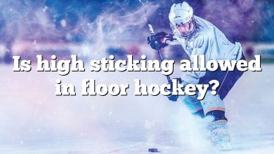 Is high sticking allowed in floor hockey?