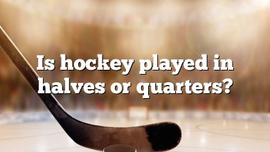 Is hockey played in halves or quarters?