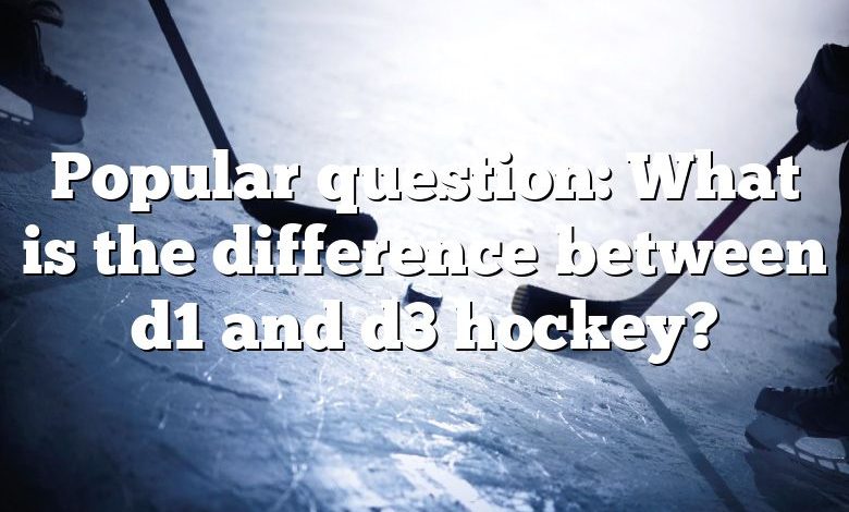 Popular question: What is the difference between d1 and d3 hockey?