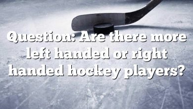 Question: Are there more left handed or right handed hockey players?