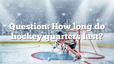Question: How long do hockey quarters last?