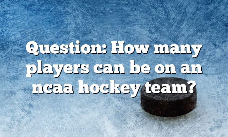 Question: How many players can be on an ncaa hockey team?
