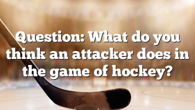 Question: What do you think an attacker does in the game of hockey?