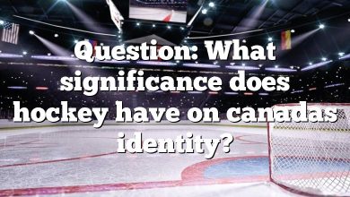 Question: What significance does hockey have on canadas identity?