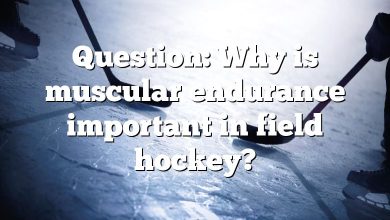 Question: Why is muscular endurance important in field hockey?