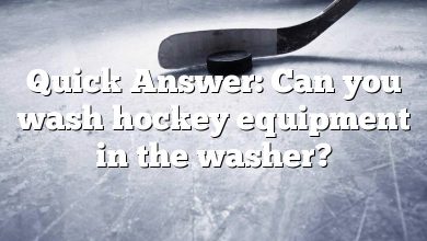 Quick Answer: Can you wash hockey equipment in the washer?