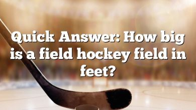 Quick Answer: How big is a field hockey field in feet?