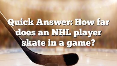 Quick Answer: How far does an NHL player skate in a game?