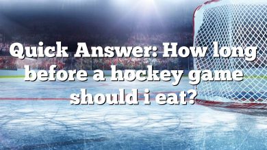 Quick Answer: How long before a hockey game should i eat?