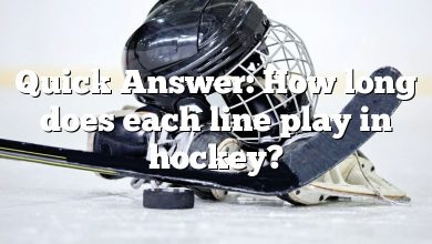 Quick Answer: How long does each line play in hockey?